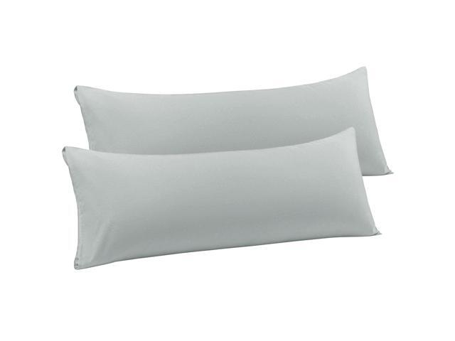 2 Packs Body Pillow Case Luxury 1800 Microfiber Light Grey Pillowcases No Zipper Soft Full Body Pillow Covers for Long Pillows Body(20'x60')