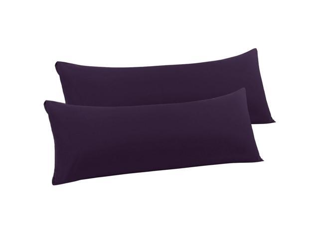 2 Packs Body Pillow Case Luxury 1800 Microfiber Purple Pillowcases No Zipper Soft Full Body Pillow Covers for Long Pillows Body(20'x60')