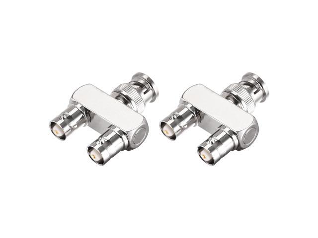 BNC Y Splitter 1 Male Jack to 2 Female Adapter 3 Way RF Coaxial Connector for CCTV Camera 2pcs