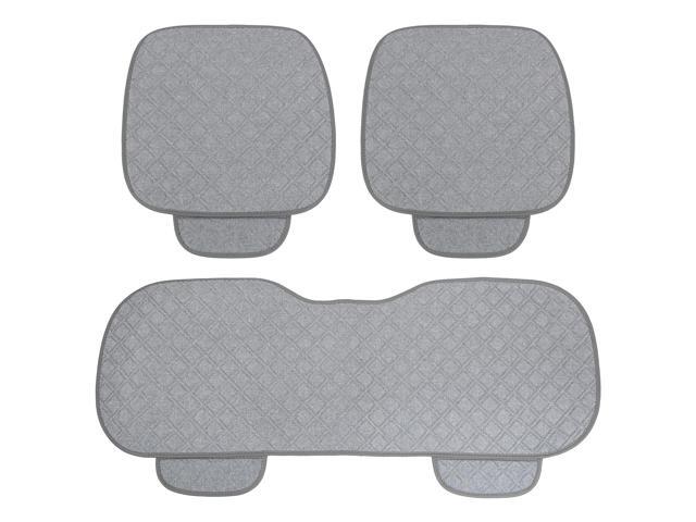 Car Seat Covers Protector Front Seat Pad Mat Rear Bench Cover Breathable Flax Cloth Gray Universal