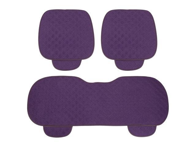 Car Seat Covers Protector Front Seat Pad Mat Rear Bench Cover Breathable Flax Cloth Purple Universal