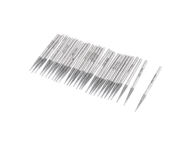 Global Bargains 30 Pcs Taper Tip Polisher Diamond Mounted Point Grinding Bits 2mm x 45mm x 17mm