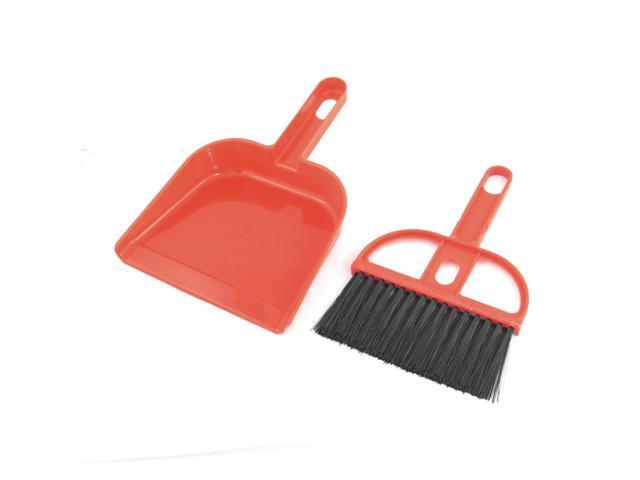Unique Bargains Red Garderobe Table Cleaning Whisk Mini Broom Dustpan Set