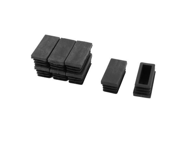 8 Pieces Black Plastic Rectangular Blanking End Caps Tubing Tube Inserts 20mm x 40mm