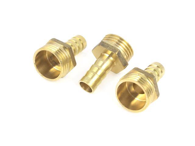 Unique Bargains 3pcs 1/2PT Male Thread to 3/8' Pneumatic Air Hose Barb Straight Connector