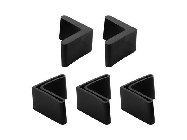 Unique Bargains 5 Pcs Antislip Rubber L Shape 40mm x 40mm Chair Foot Cover Table Furniture Leg Protector Black