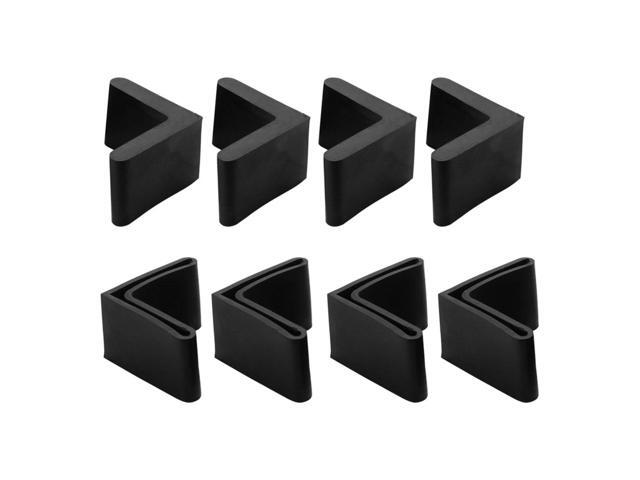 Unique Bargains 8 Pcs Antislip Rubber L Shape 30mm x 30mm Chair Foot Cover Table Furniture Leg Protector Balck