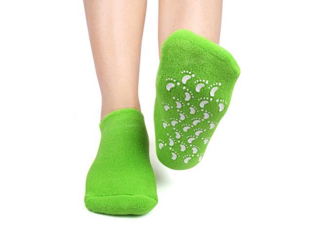 1 Pair Exfoliating Moisturising Health Care Non-slip Gel Socks Green