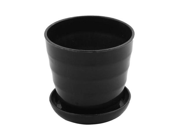 Global BargainsPlastic Garden Decor Flower Plant Pot Holder 95cm Diameter Black w Tray