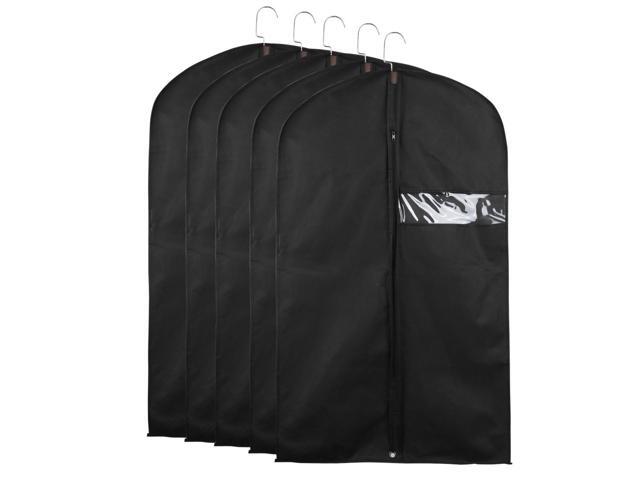 Garment Cover Bags Storage Bag Dress Suit Coat Jacket Protector Black Set of 5