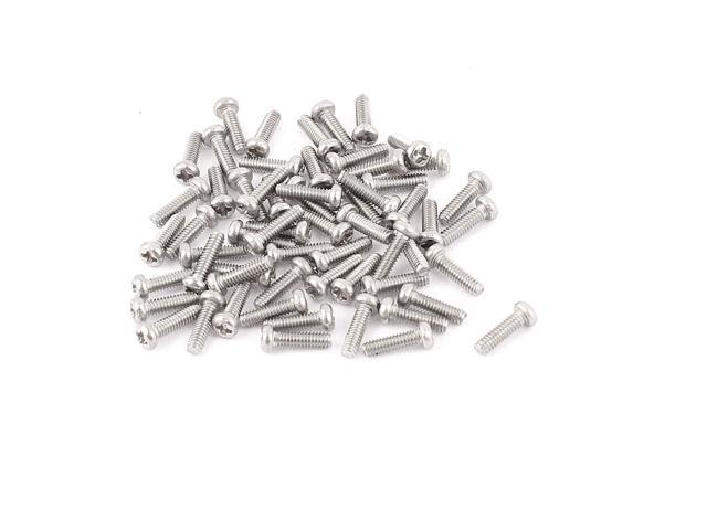 M2 x 7mm 304 Stainless Steel Crosshead Phillips Pan Head Screws Bolt 60pcs