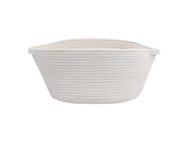 Home Cotton Rope Storage Bin Basket Clothes Laundry Box Container Organizer(White Oval)
