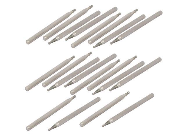 235mm Shank 12mm Dia Diamond Head Ball Shaped Grinding Mounted Point Bit 20pcs