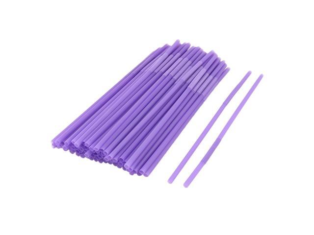 Household Cafe Plastic Drinking Coffee Milk Tea Water Disposable Straws Purple 100pcs