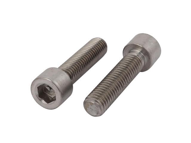 2 Pcs M10x40mm Thread Hex Socket Drive Cap Head Titanium Screw
