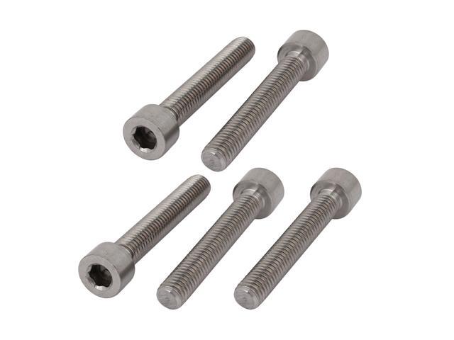 5 Pcs M8x50mm Thread Hex Socket Drive Cap Head Titanium Screw
