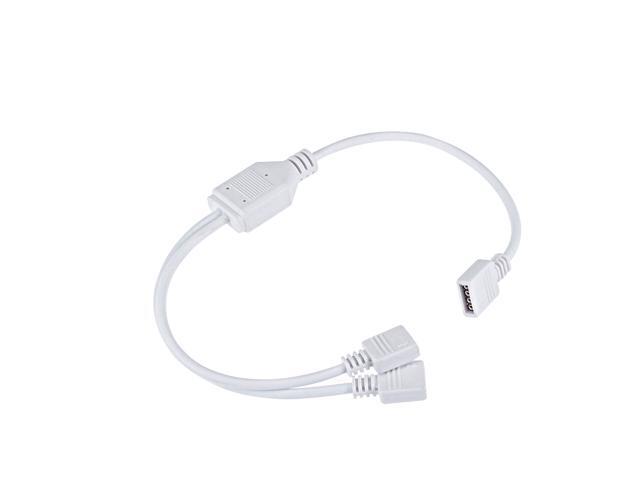 Unique Bargains 3pcs White 4 Pin 1 to 2 Female to Female LED RGBW Splitter Connector Cable -30CM