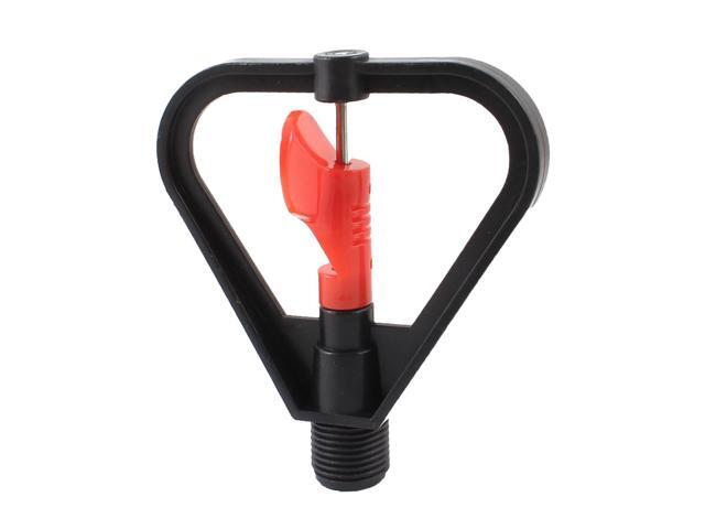 Unique Bargains Garden Lawn Irrigation Plastic Rotation Water Sprinkler Head Black Red