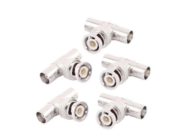 5 Pcs BNC Q9 3 Way T Connector 1 Male to 2 Female Video Adaptor For CCTV Camera