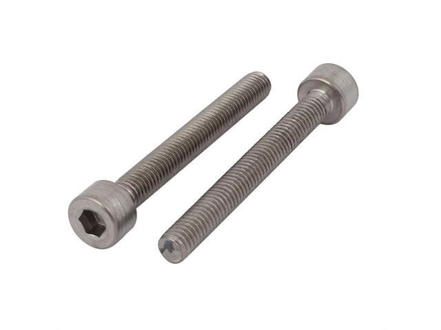 2 Pcs M8x60mm Thread Hex Socket Drive Cap Head Titanium Screw