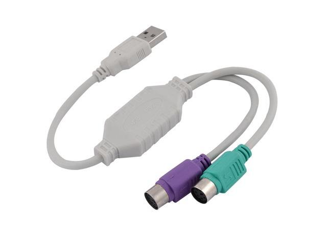 USB 20 to Dual PS/2 Adapter Converter Splitter Cable Cord for Mouse Keyboard