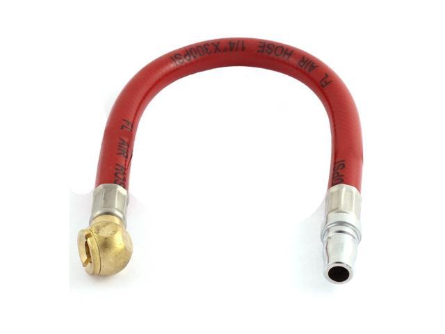 Global Bargains Motorcycle Bike Car Red Soft Plastic Single Head Tire Air Pump Inflator Hose