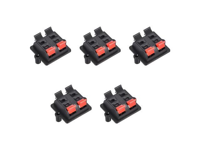 2 Row 4 Way Spring Speaker Terminal Clip Push Release Connector Audio Cable Terminals Strip Block WP4-03 5Pcs