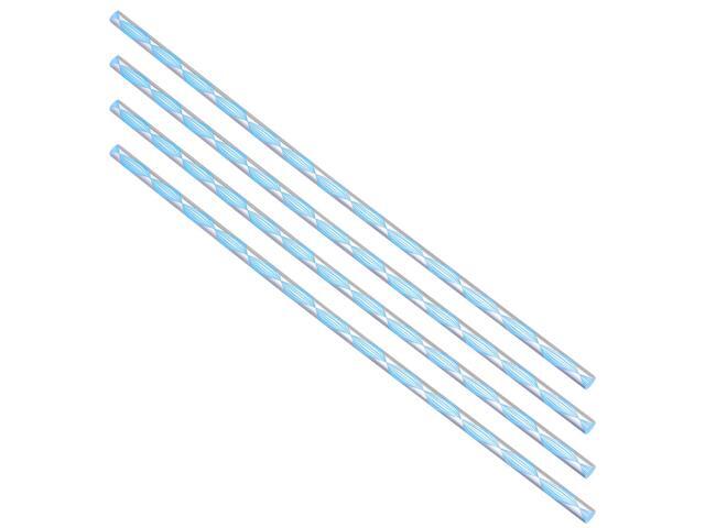 6mmx250mm Spiral Light Blue Line Solid Acrylic Round Rod PMMA Bar 4pcs