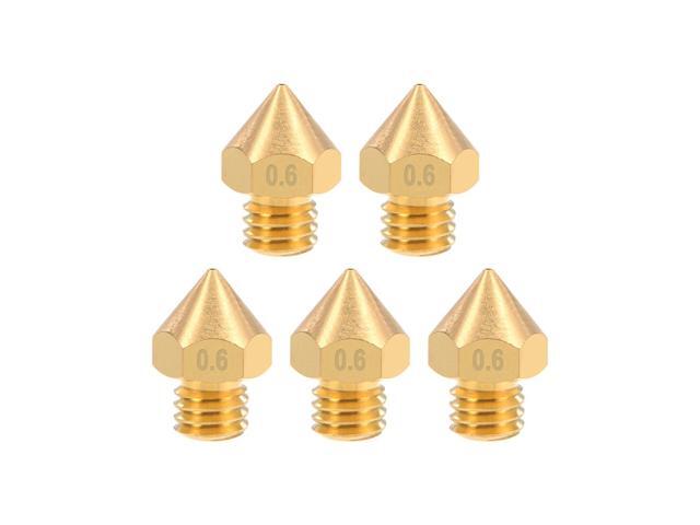 06mm 3D Printer Nozzles Head M6 Thread Replacement for MK8 175mm Extruder Print Brass 5pcs