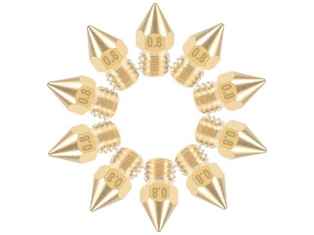 08mm 3D Printer Nozzle Head M6 Thread Replacement for MK8 175mm Extruder Print Brass 10pcs