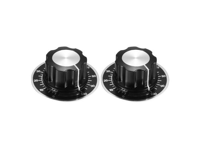 2Pcs Speaker Control Knob Volume Control Cap with 2pcs Digital Dial Scale Plate Potentiometer Rotate Button Control