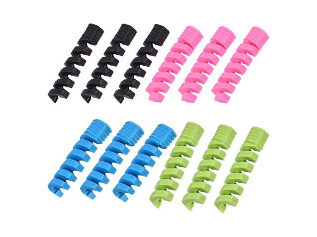 12pcs Highly Flexible USB Protector Colorful Mouse Cable Protector for Cell Phones Computers Laptops Mouse Cable