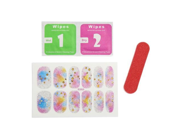 5 Sets Shiny Full Cover Self Adhesive Nail Art Stickers Manicure DIY Nails Tips Beauty Decals