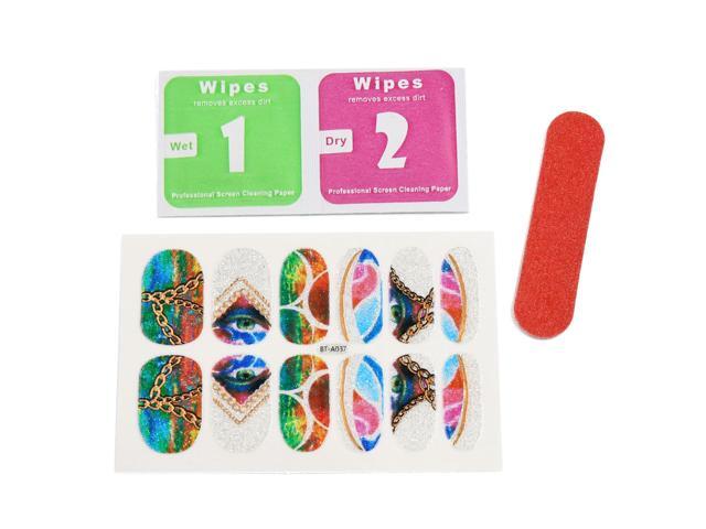 5 Sets Multicolor Shiny Full Cover Adhesive Nail Art Stickers Manicure DIY Nails Salon Tips Decals
