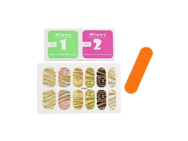 5 Sets Gold Tone Glitter Full Cover Adhesive Nail Art Stickers Manicure DIY Nails Beauty Tips Decals