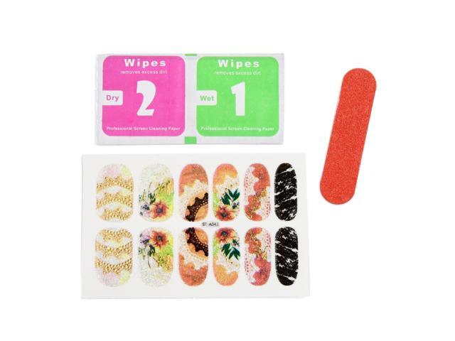 5 Sets Glitter Shiny Adhesive Full Cover Nail Stickers DIY Nails Art Design Salon Tips Decals