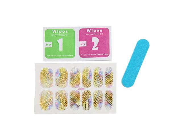 5 Sets Lines Pattern Shiny Full Cover Adhesive Nail Stickers Manicure DIY Nails Art Design Tips Decals