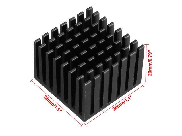 Aluminum Heatsink Cooler Circuit Board Cooling Fin Black 28mmx28mmx20mm 10Pcs for Led Semiconductor Integrated Circuit Device