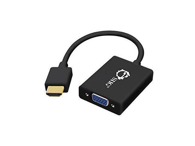 SIIG CE-H22311-S1 SIIG Aluminum HDMI to VGA Adapter Converter with Audio - HDMI/VGA/Mini-phone for Audio/Video Device Speaker A/V Receiver - 1