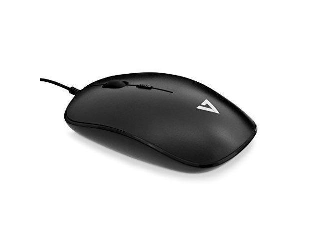 V7 MU200-1N Black Wired Optical Low Profile Mouse