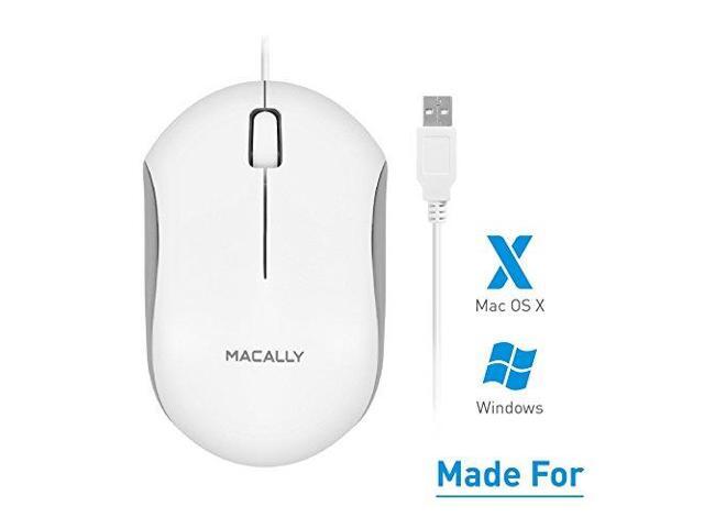 Macally QMOUSE USB Wired 3 Button 1200dpi Optical Mouse - White