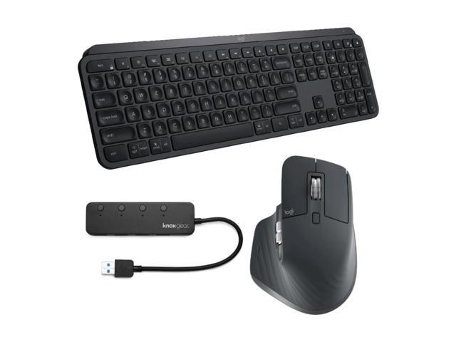 Logitech MX Keys Wireless Keyboard with MX Master 3 Wireless Mouse and USB Hub