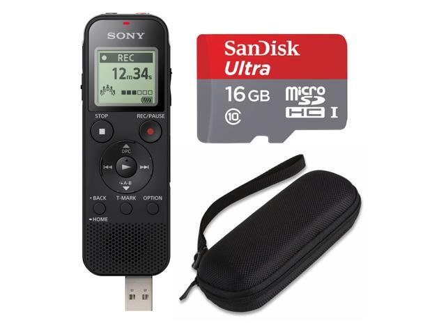 Sony ICDBX140 4GB MP3 Digital Voice Recorder w/ Hardshell Case and 16GB SD Card