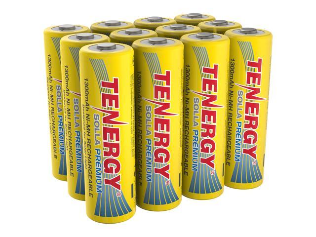 Tenergy Solla Premium Rechargeable NiMH AA Battery 1300mAh Solar Batteries for Solar Garden Lights Anti-Leak Outdoor Durability 5+ Years