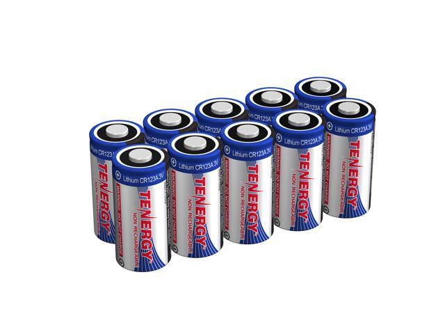 Tenergy 3V CR123A Lithium Battery High Performance 1500mAh CR123A Cell Batteries PTC Protected for Cameras Flashlight Replacement CR123A