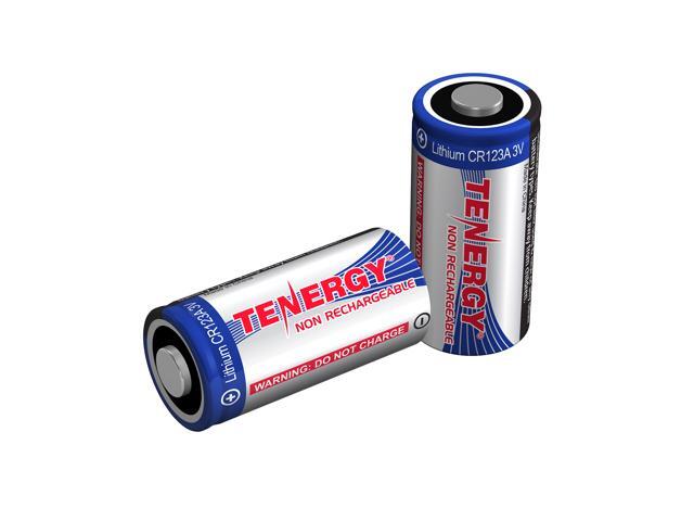 Tenergy 3V CR123A Lithium Battery High Performance 1500mAh CR123A Cell Batteries PTC Protected for Cameras Flashlight Replacement CR123A