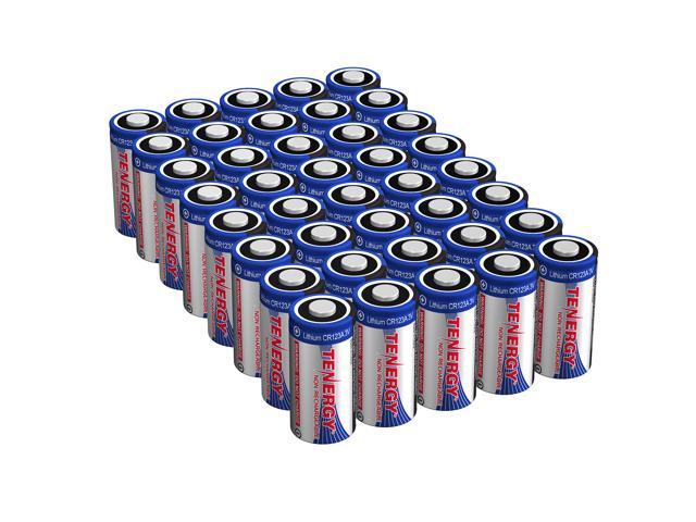 Tenergy 3V CR123A Lithium Battery High Performance 1500mAh CR123A Cell Batteries PTC Protected for Cameras Flashlight Replacement CR123A