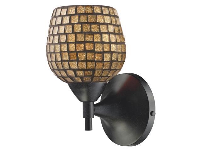 Celina 1-Light Sconce In Dark Rust With Gold Glass - LED Offering Up To 800 Lumens (60 Watt Equivalent) With Full Range Dimming Includes An Easily