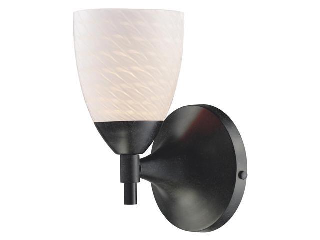 Celina 1-Light Sconce In Dark Rust With White Swirl Glass - LED Offering Up To 800 Lumens (60 Watt Equivalent) With Full Range Dimming Includes An
