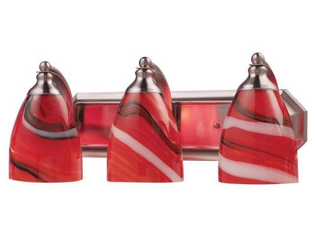Elk Lighting 3 Light Vanity in Satin Nickel and Canary Glass - 570-3N-CY-LED